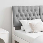 Upholstered Headboard Light Grey 150 cm Solid Pinewood