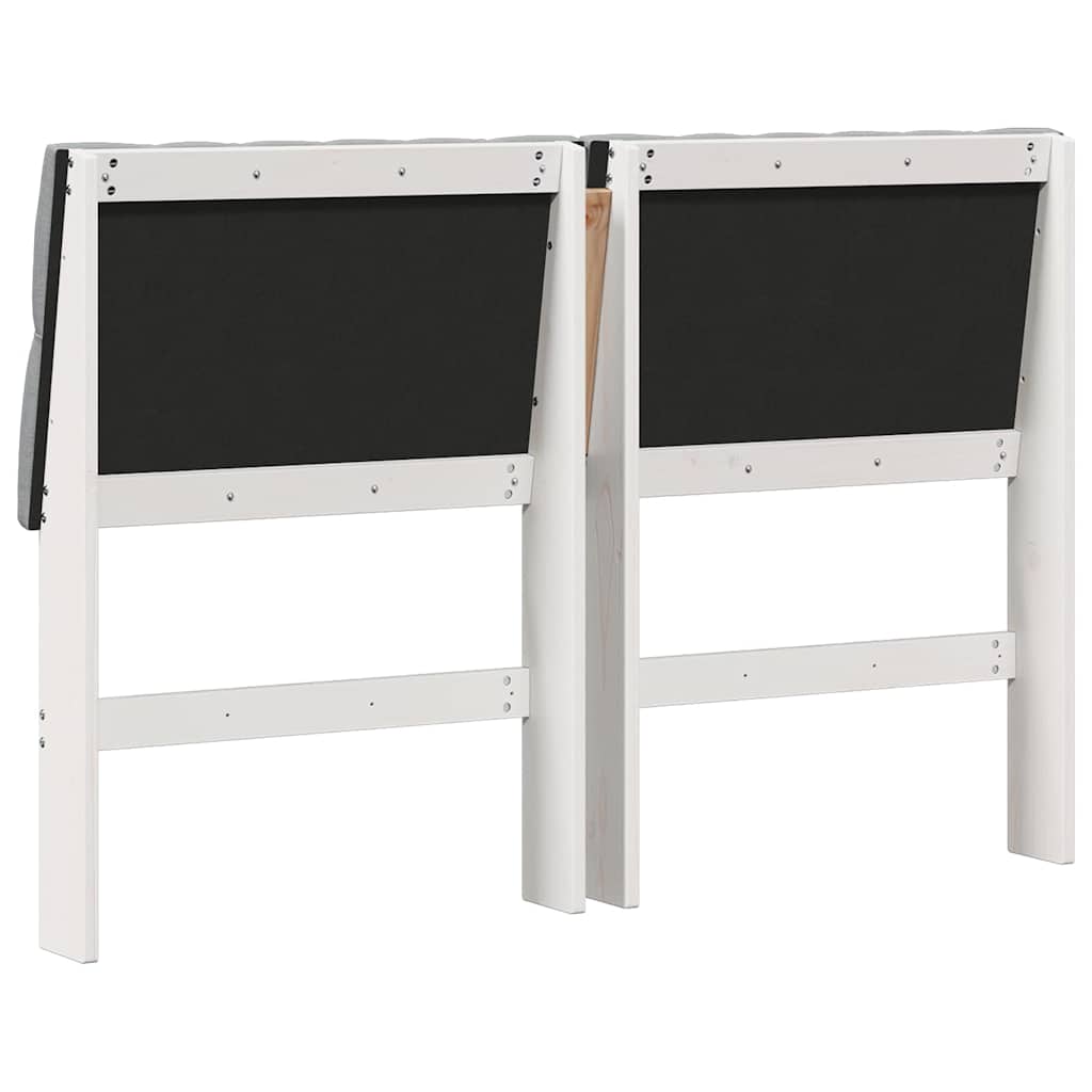 Gestoffeerd hoofdbord Lichtgrijs 150 cm Massief grenenhout