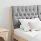 Upholstered headboard Light grey 140 cm Solid pine wood