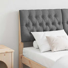 Upholstered Headboard Dark Grey 140 cm Solid Pine