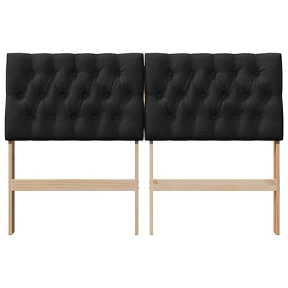 Gestoffeerd hoofdbord Zwart 140 cm Massief grenenhout