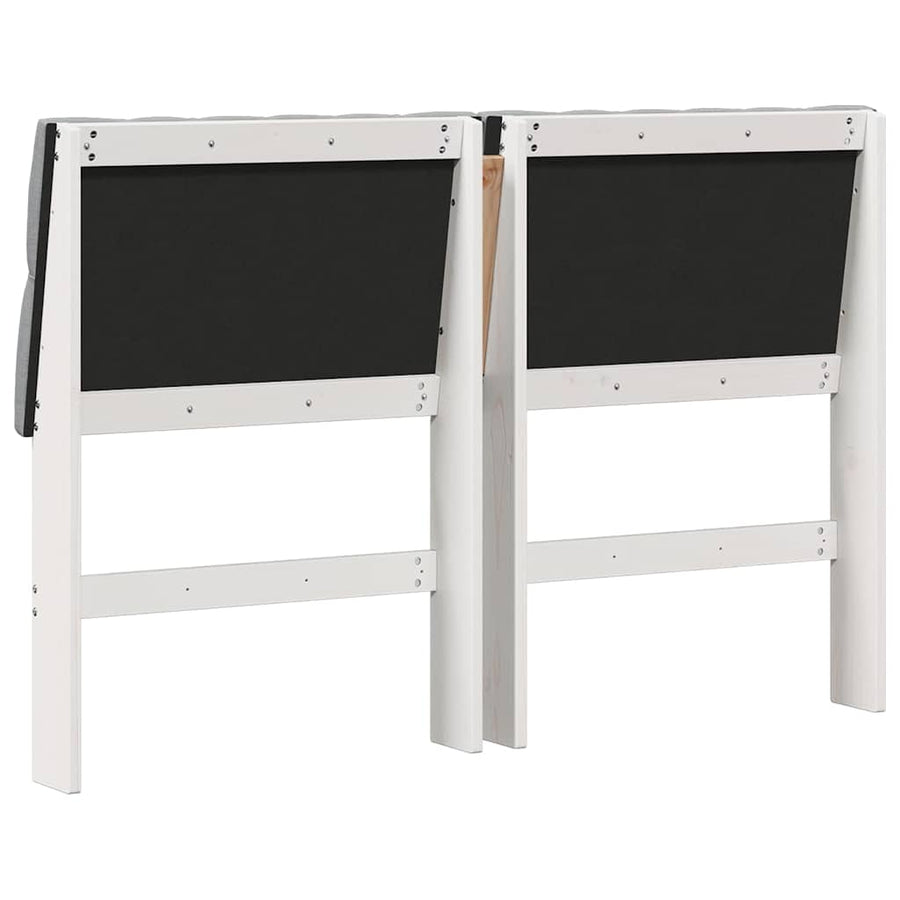 Gestoffeerd hoofdbord Lichtgrijs 140 cm Massief grenenhout