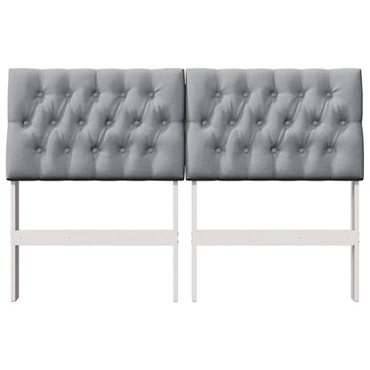 Gestoffeerd hoofdbord Lichtgrijs 140 cm Massief grenenhout