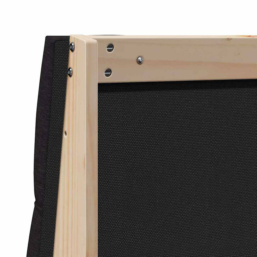 Gestoffeerd hoofdbord Zwart 135 cm Massief grenenhout
