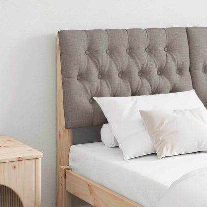 Gestoffeerd hoofdbord Taupe 135 cm Massief grenenhout