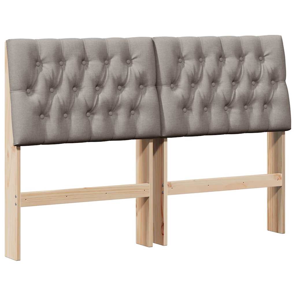 Gestoffeerd hoofdbord Taupe 135 cm Massief grenenhout