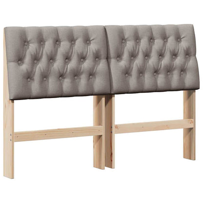 Gestoffeerd hoofdbord Taupe 135 cm Massief grenenhout