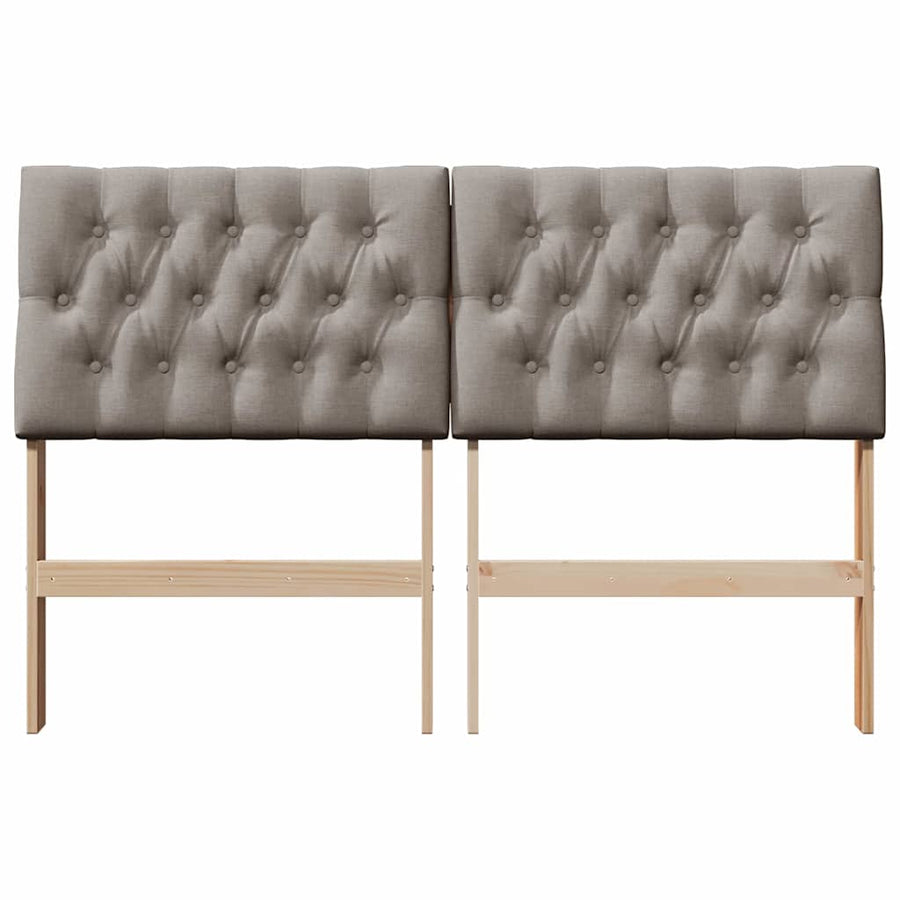 Gestoffeerd hoofdbord Taupe 135 cm Massief grenenhout