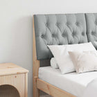 Upholstered Headboard Light Grey 120 cm Solid Pine