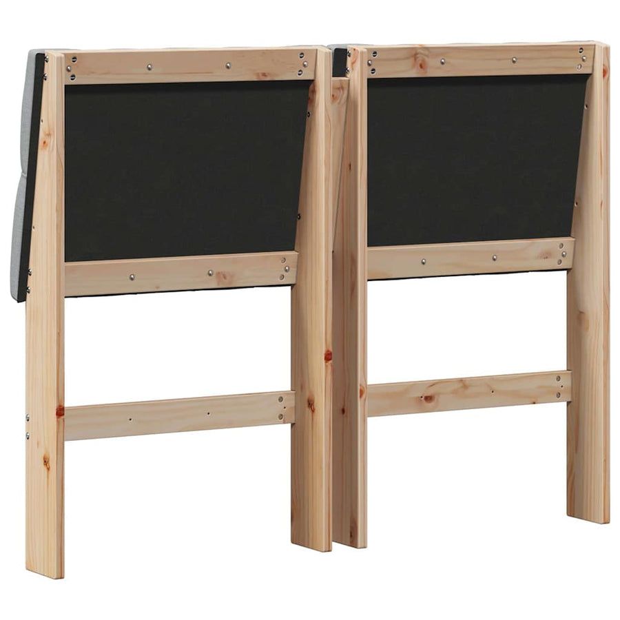 Gestoffeerd hoofdbord Lichtgrijs 120 cm Massief grenenhout