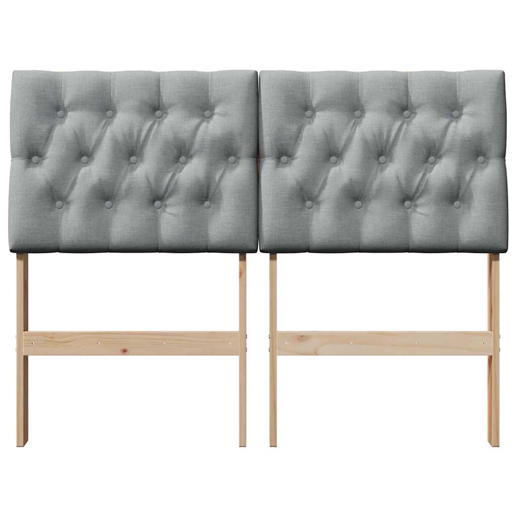 Gestoffeerd hoofdbord Lichtgrijs 120 cm Massief grenenhout