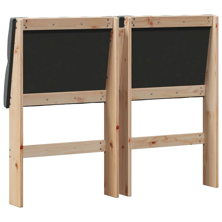 Gestoffeerd hoofdbord Donkergrijs 120 cm Massief grenenhout