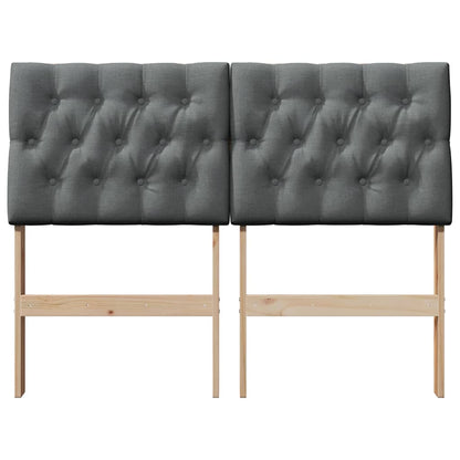 Gestoffeerd hoofdbord Donkergrijs 120 cm Massief grenenhout