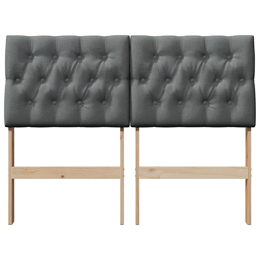Gestoffeerd hoofdbord Donkergrijs 120 cm Massief grenenhout