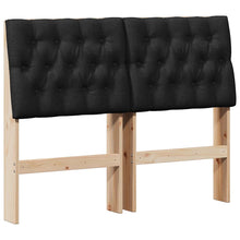 Gestoffeerd hoofdbord Zwart 120 cm Massief grenenhout