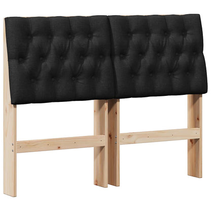 Gestoffeerd hoofdbord Zwart 120 cm Massief grenenhout