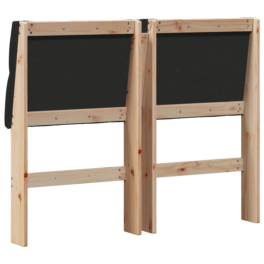 Gestoffeerd hoofdbord Zwart 120 cm Massief grenenhout