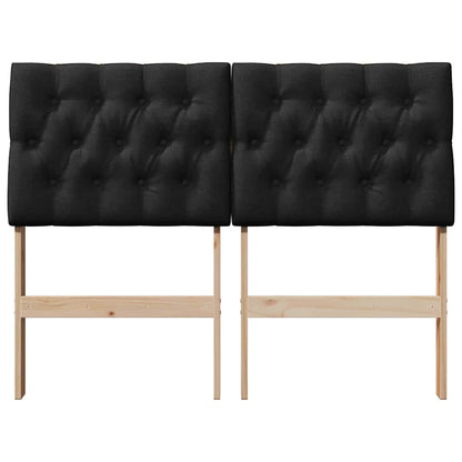 Gestoffeerd hoofdbord Zwart 120 cm Massief grenenhout