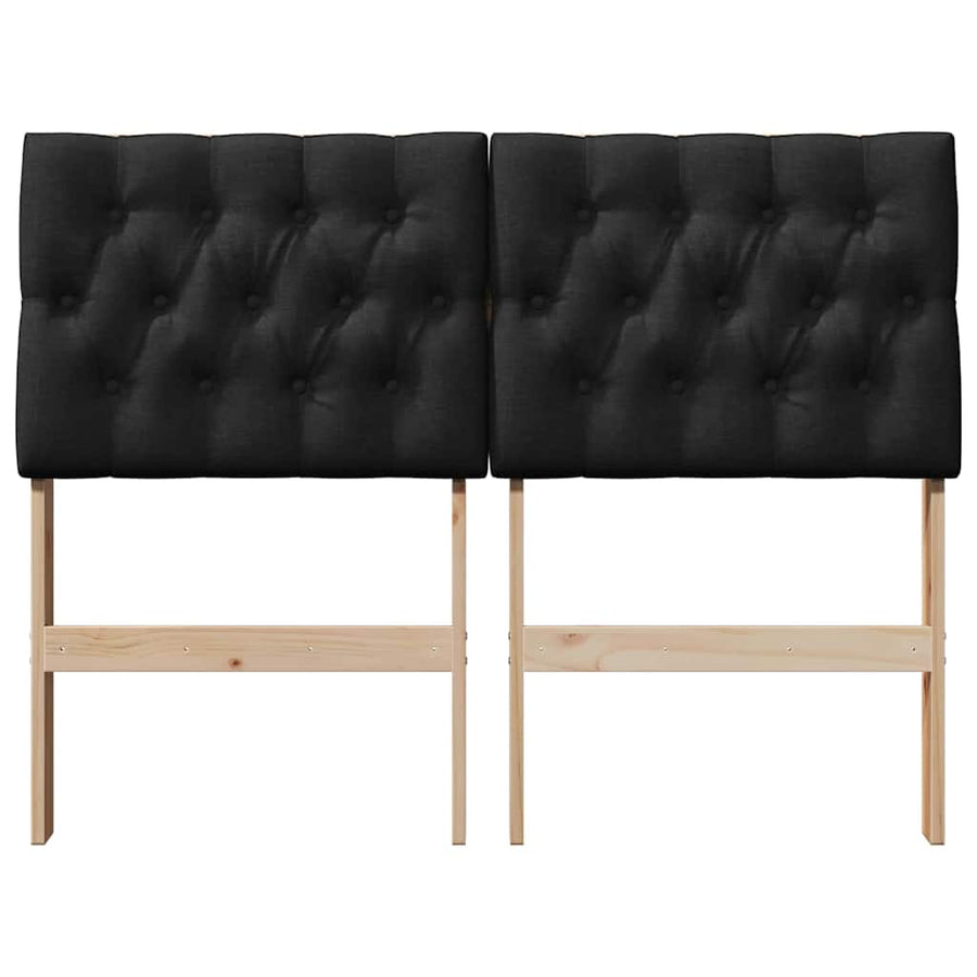 Gestoffeerd hoofdbord Zwart 120 cm Massief grenenhout