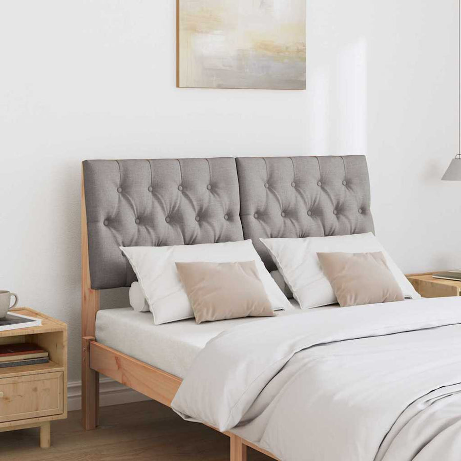 Gestoffeerd hoofdbord Taupe 120 cm Massief grenenhout