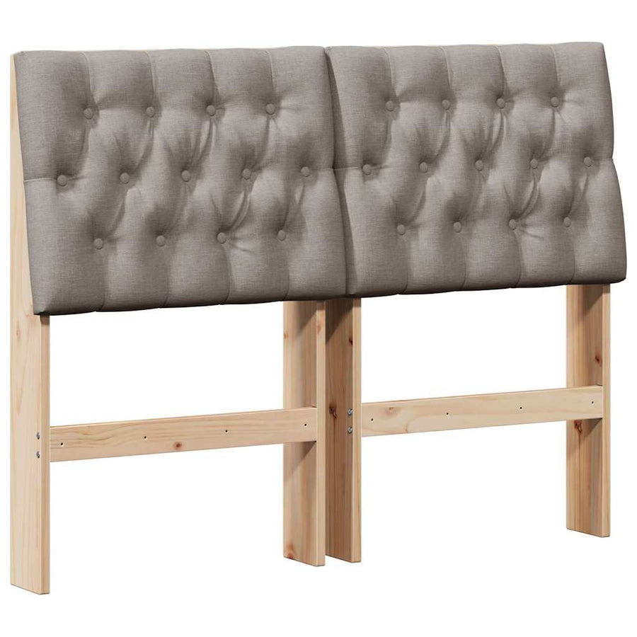 Gestoffeerd hoofdbord Taupe 120 cm Massief grenenhout