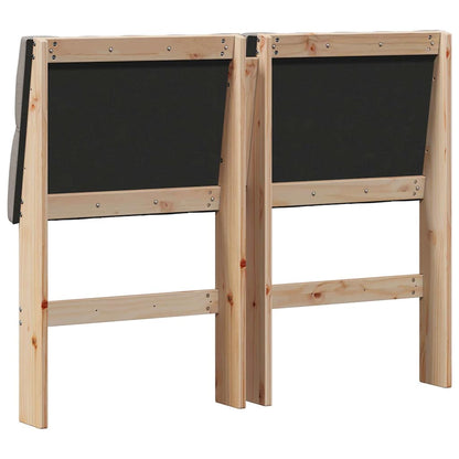 Gestoffeerd hoofdbord Taupe 120 cm Massief grenenhout