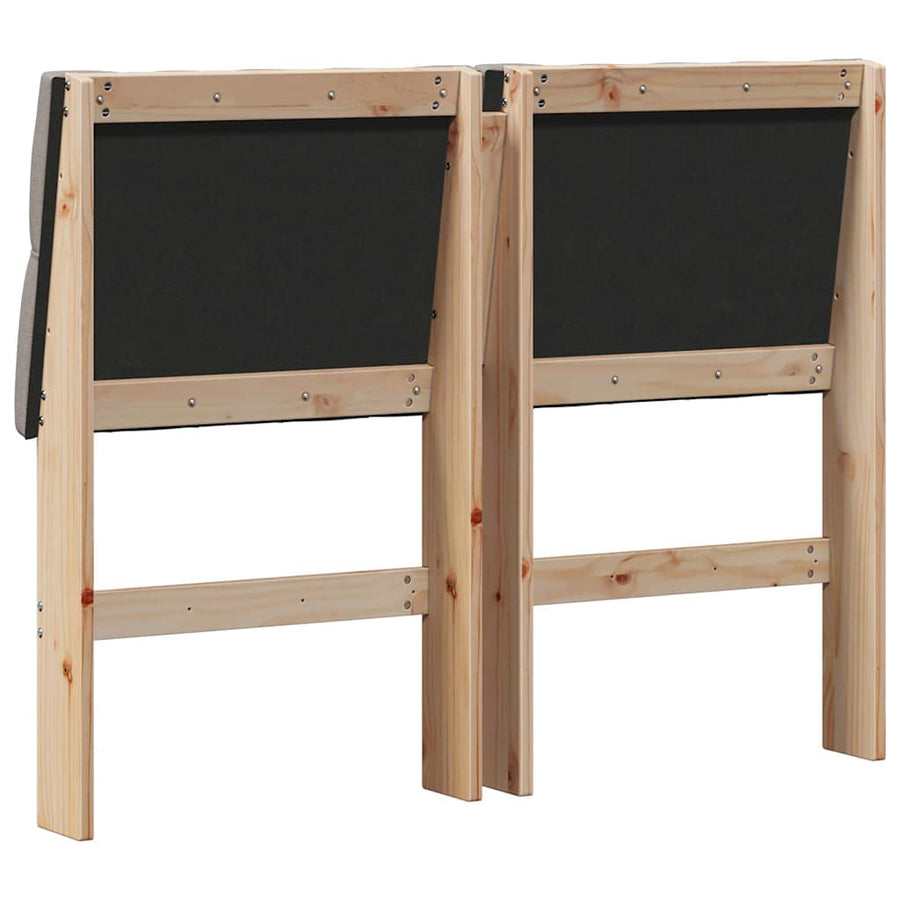 Gestoffeerd hoofdbord Taupe 120 cm Massief grenenhout
