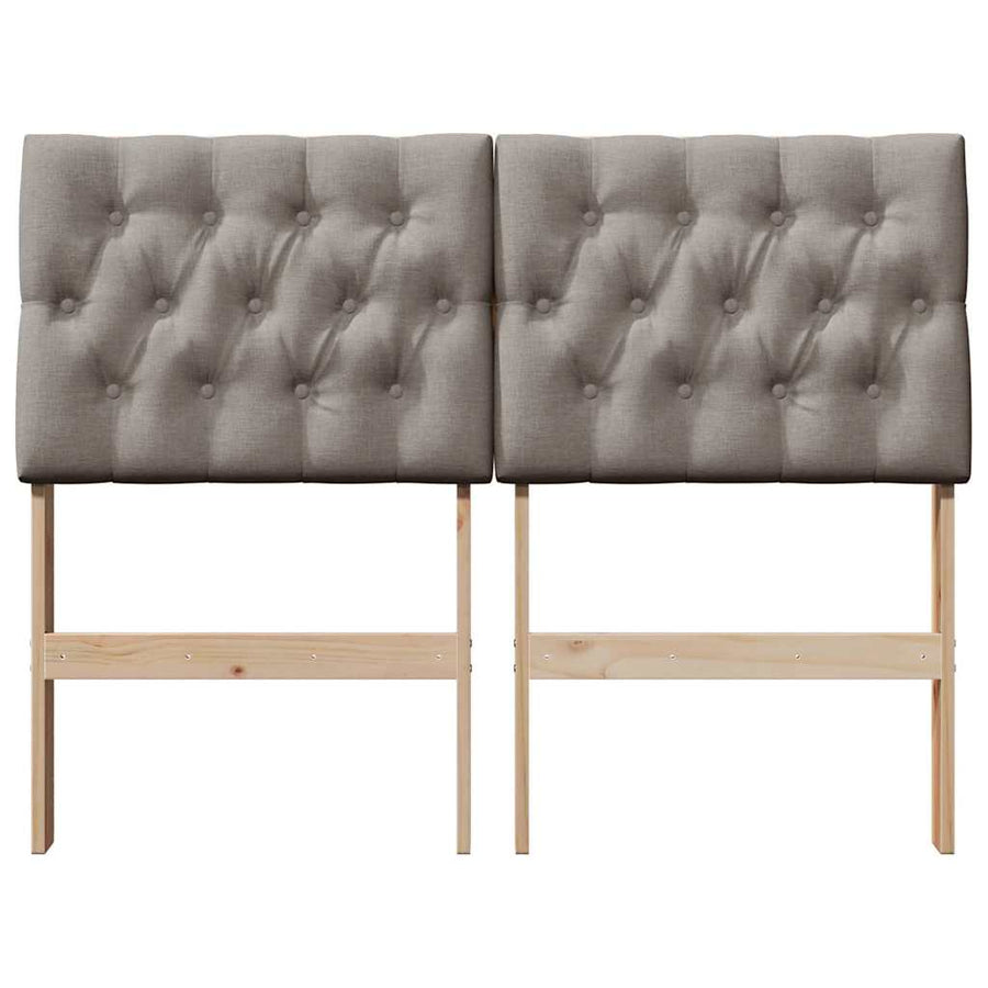 Gestoffeerd hoofdbord Taupe 120 cm Massief grenenhout