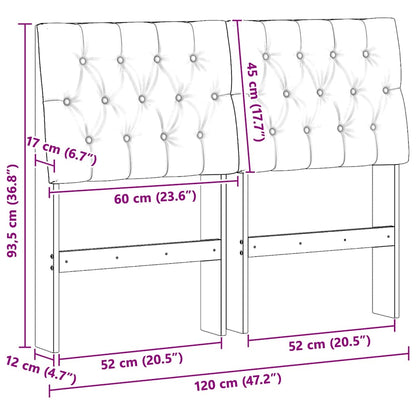 Gestoffeerd hoofdbord Taupe 120 cm Massief grenenhout