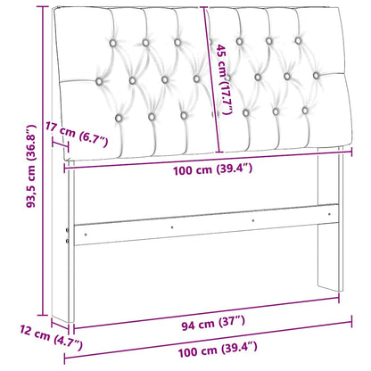Gestoffeerd hoofdbord Lichtgrijs 100 cm Massief grenenhout