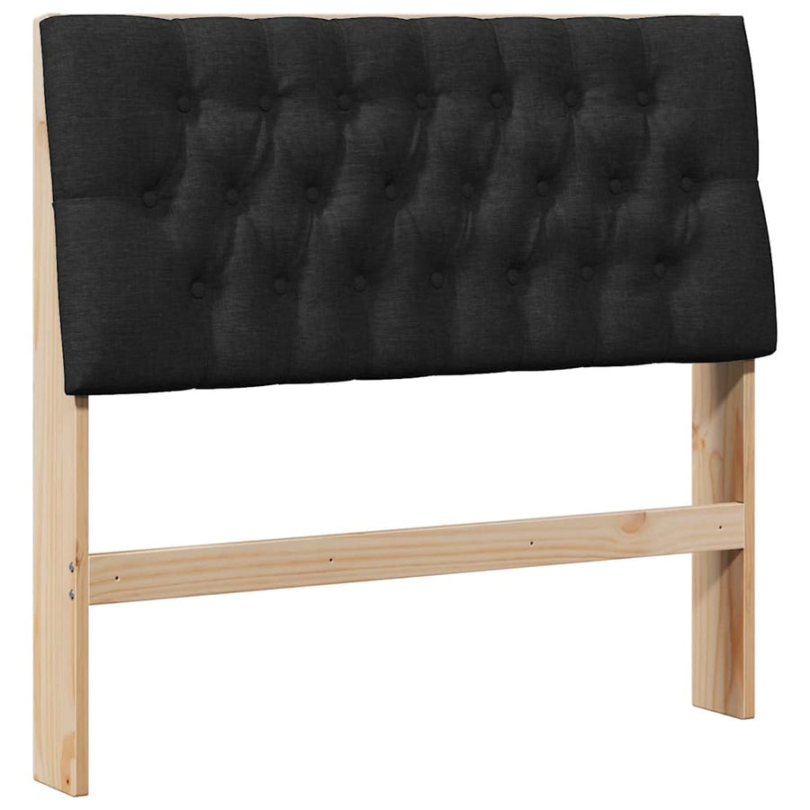 Gestoffeerd hoofdbord Zwart 100 cm Massief grenenhout