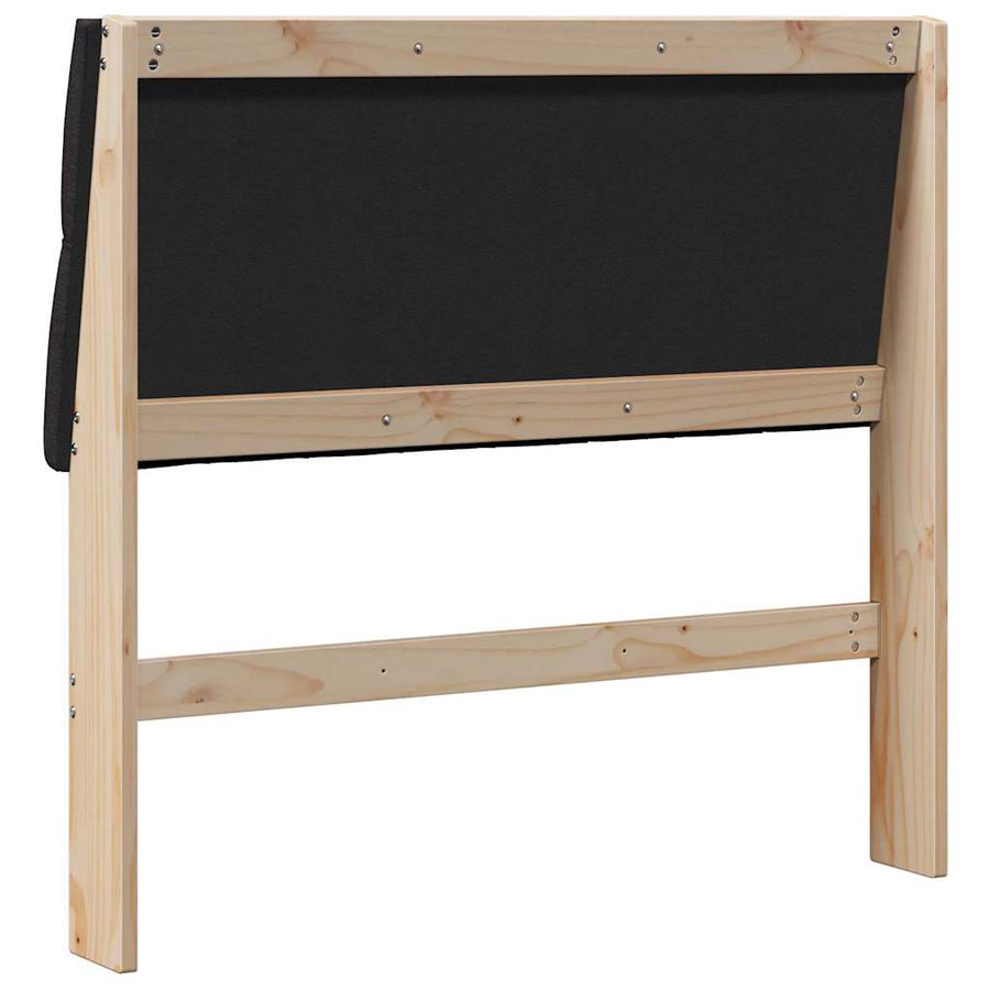 Gestoffeerd hoofdbord Zwart 100 cm Massief grenenhout