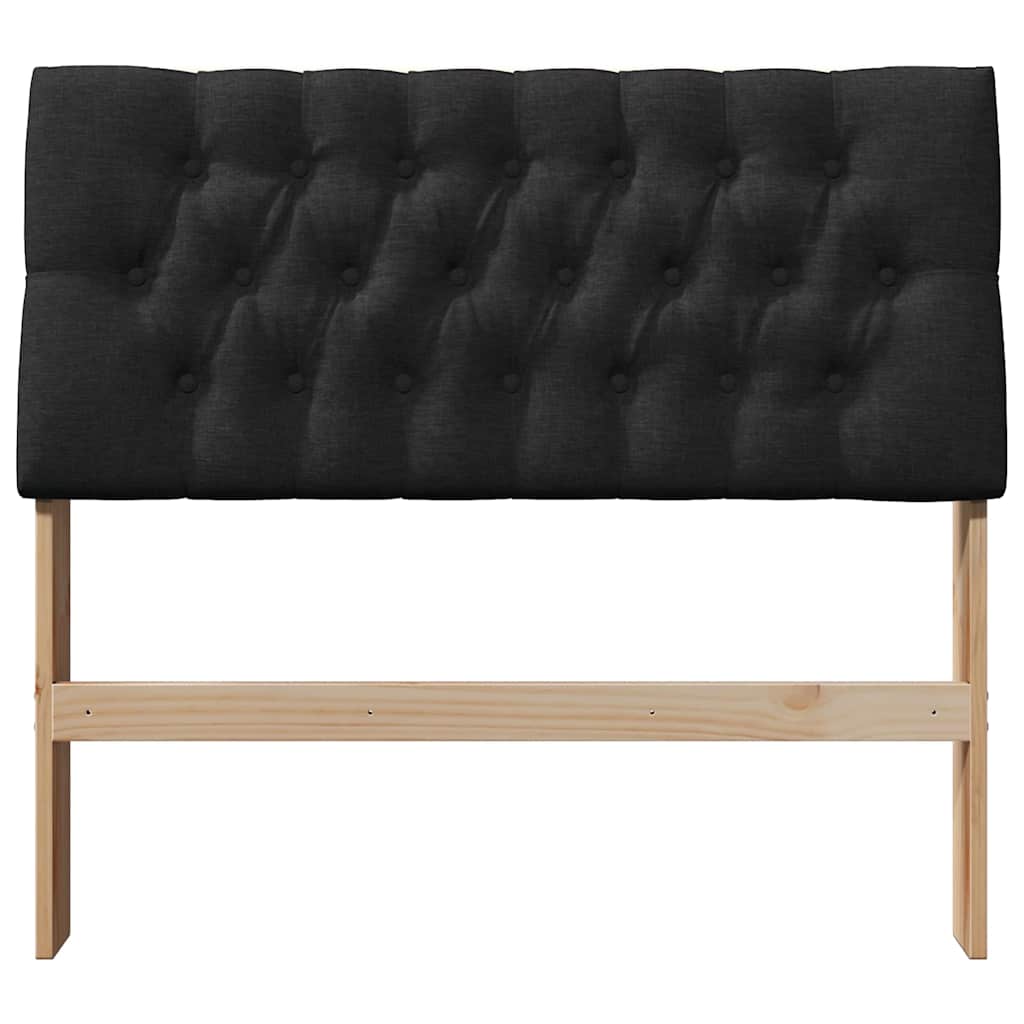 Gestoffeerd hoofdbord Zwart 100 cm Massief grenenhout