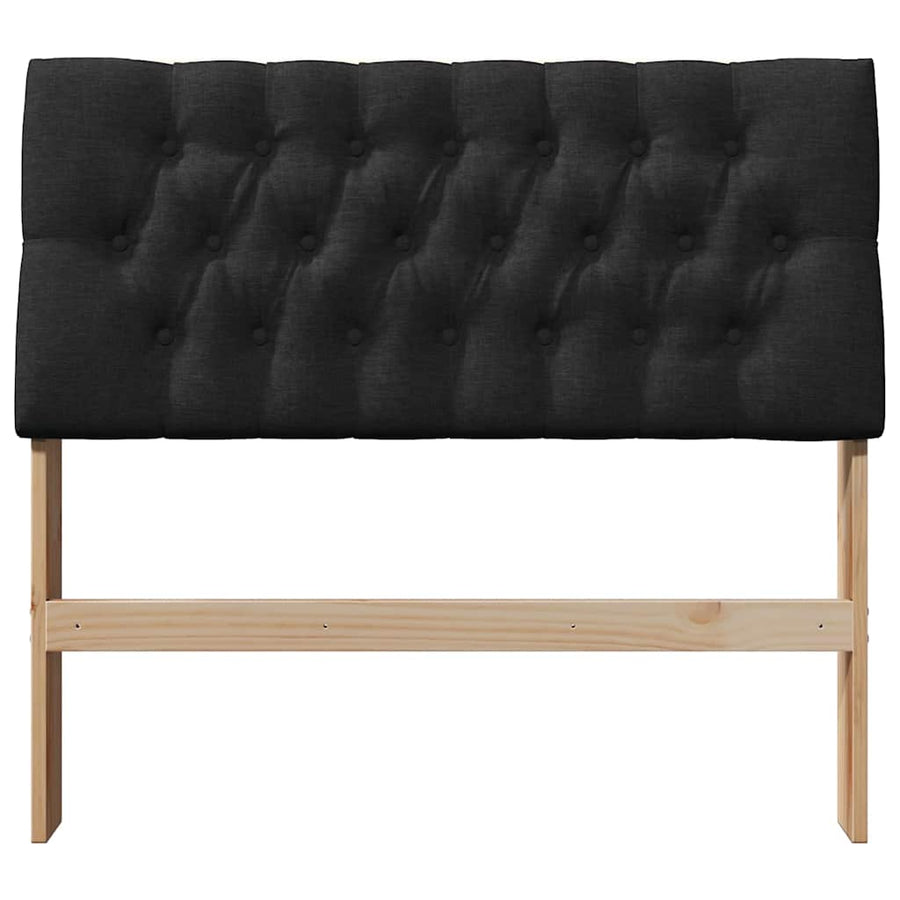 Gestoffeerd hoofdbord Zwart 100 cm Massief grenenhout