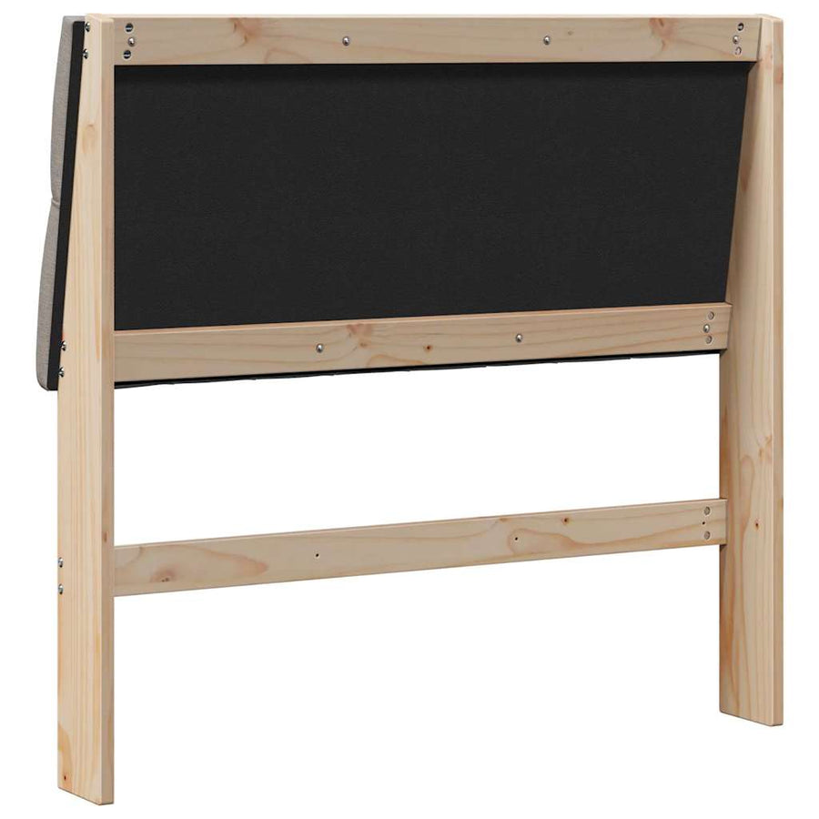 Gestoffeerd hoofdbord Taupe 100 cm Massief grenenhout