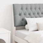 Upholstered Headboard Light Gray 100 cm Solid Pine