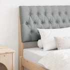 Upholstered headboard Light grey 90 cm Solid pine