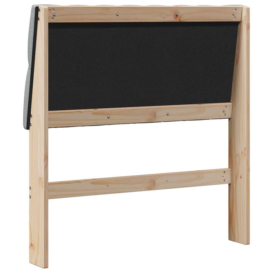 Gestoffeerd hoofdbord Lichtgrijs 90 cm Massief grenenhout