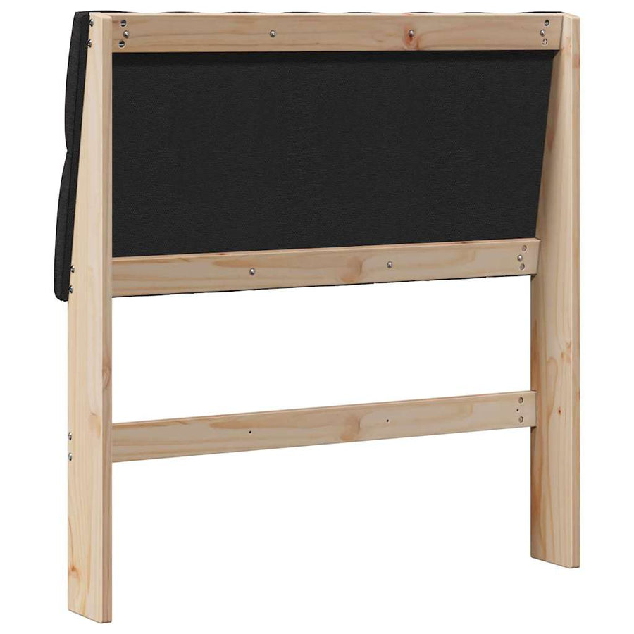 Gestoffeerd hoofdbord Zwart 90 cm Massief grenenhout