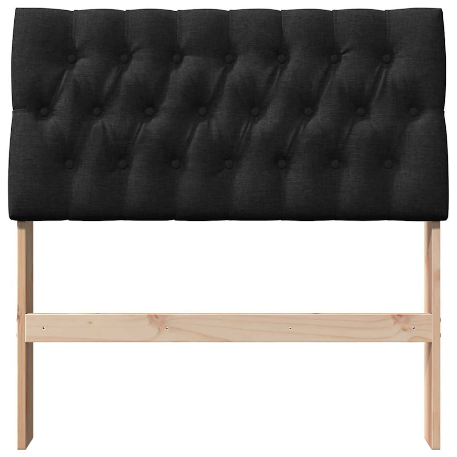 Gestoffeerd hoofdbord Zwart 90 cm Massief grenenhout