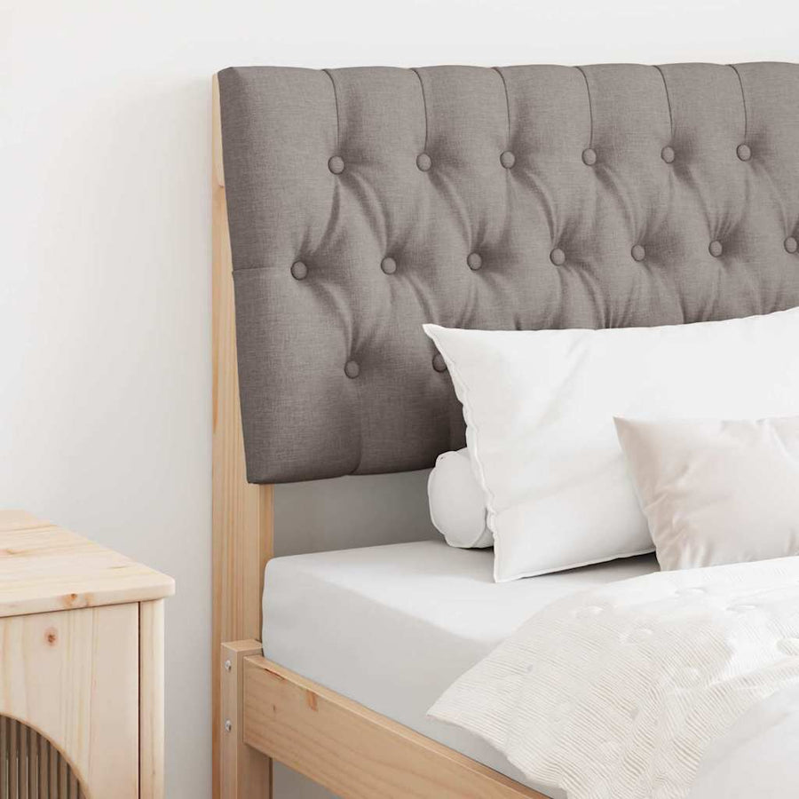 Gestoffeerd hoofdbord Taupe 90 cm Massief grenenhout