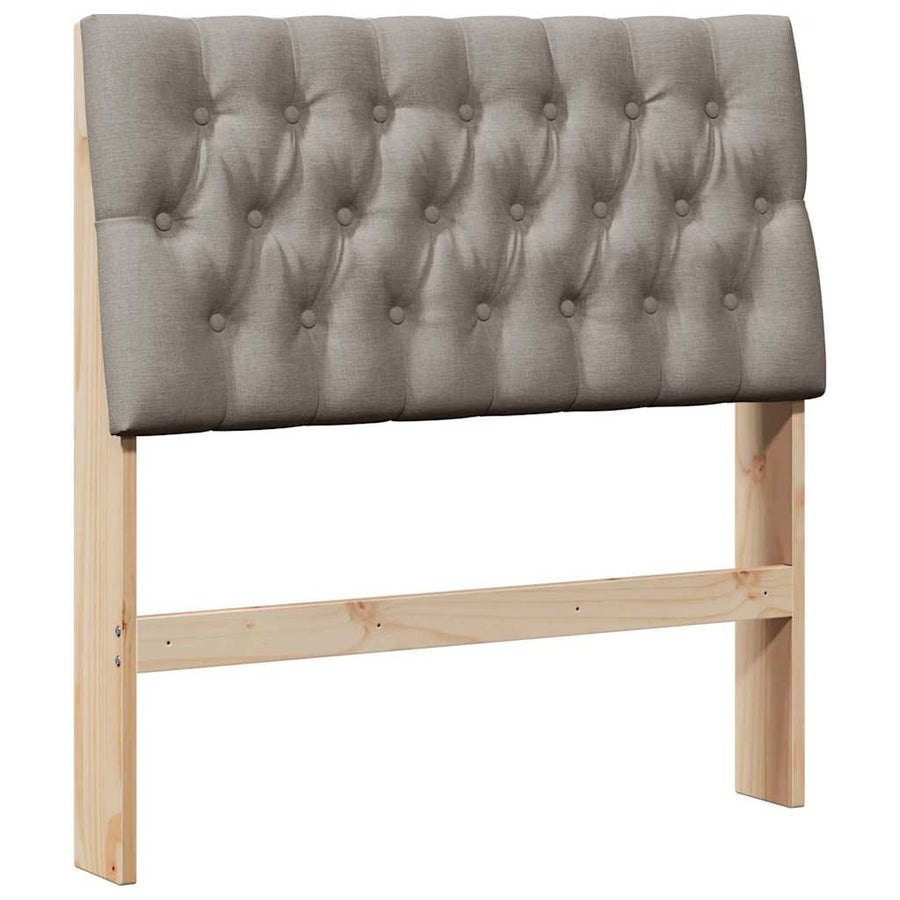 Gestoffeerd hoofdbord Taupe 90 cm Massief grenenhout