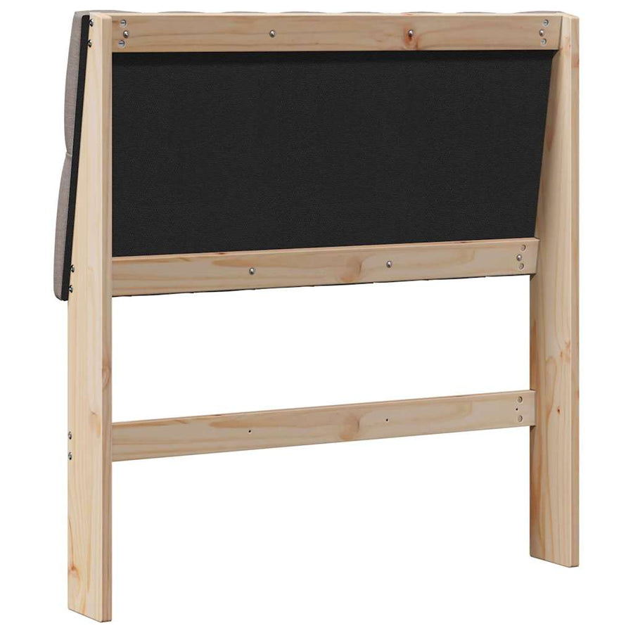 Gestoffeerd hoofdbord Taupe 90 cm Massief grenenhout