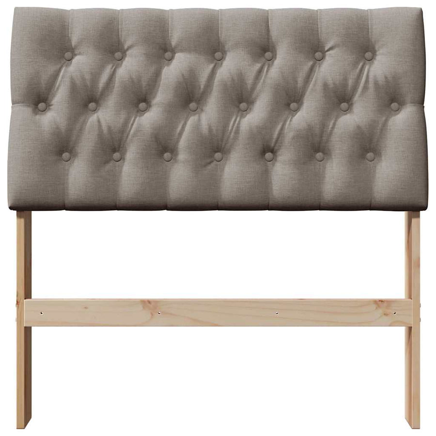 Gestoffeerd hoofdbord Taupe 90 cm Massief grenenhout