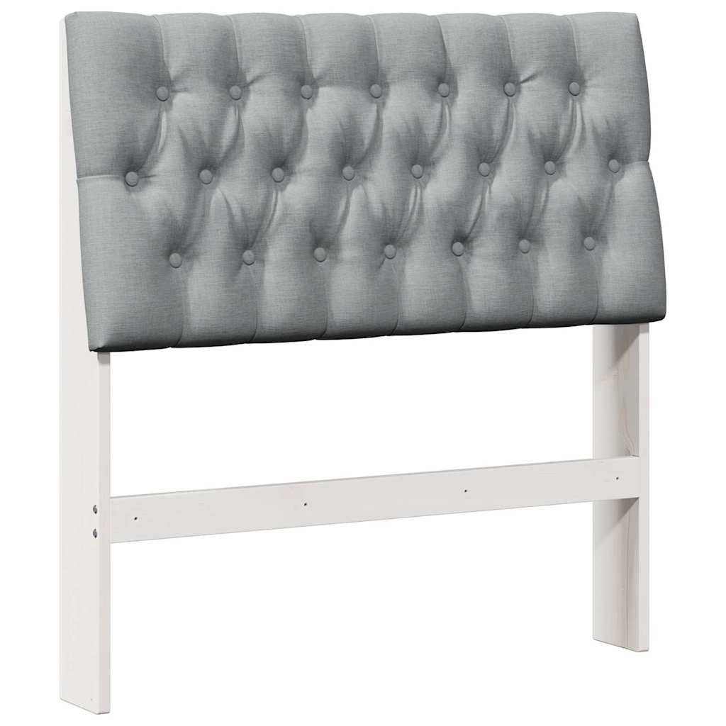 Gestoffeerd hoofdbord Lichtgrijs 90 cm Massief grenenhout
