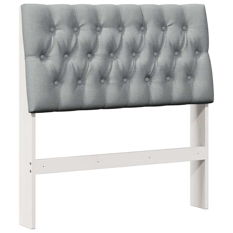 Gestoffeerd hoofdbord Lichtgrijs 90 cm Massief grenenhout