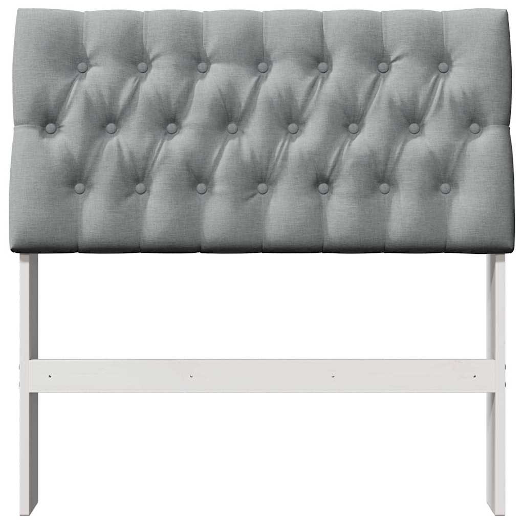 Gestoffeerd hoofdbord Lichtgrijs 90 cm Massief grenenhout