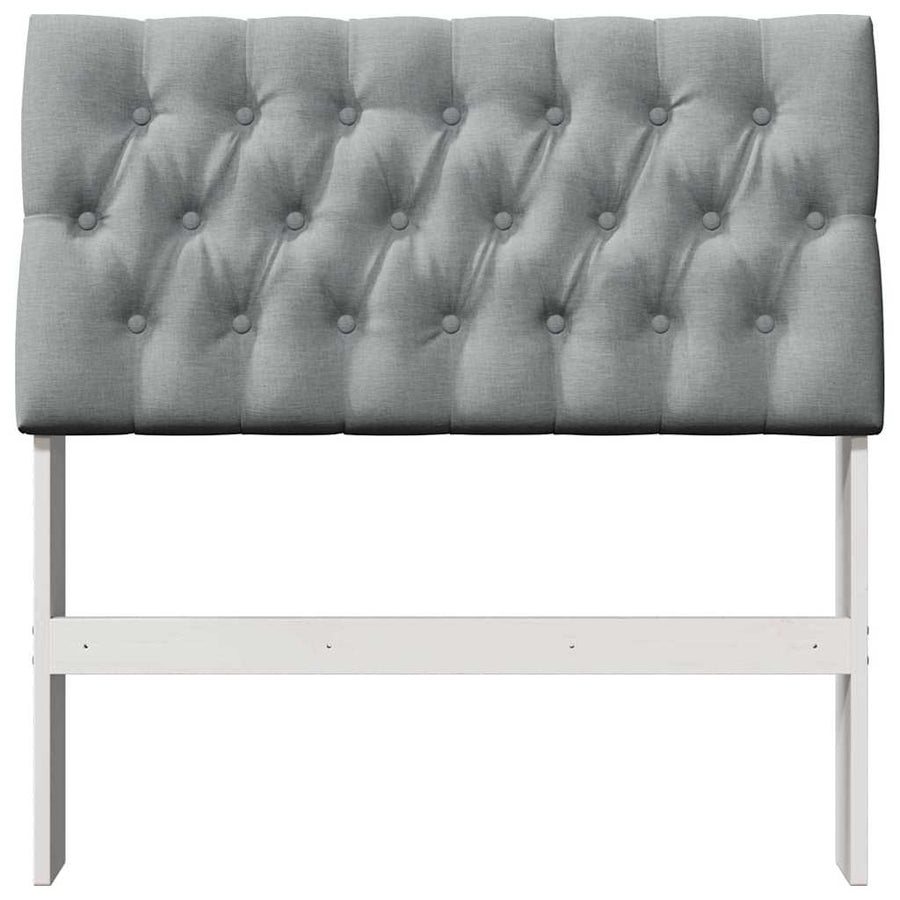 Gestoffeerd hoofdbord Lichtgrijs 90 cm Massief grenenhout