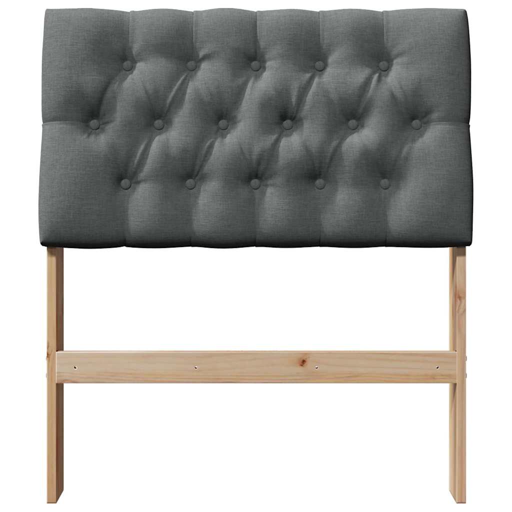 Gestoffeerd hoofdbord Donkergrijs 80 cm Massief grenenhout