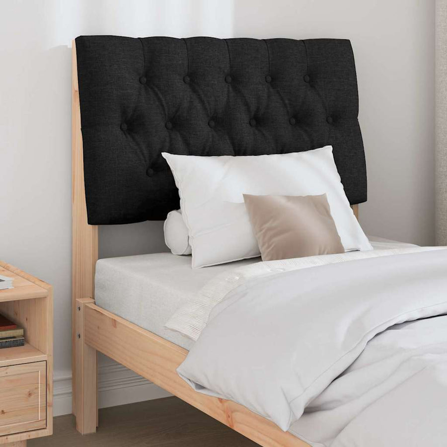 Gestoffeerd hoofdbord Zwart 80 cm Massief grenenhout
